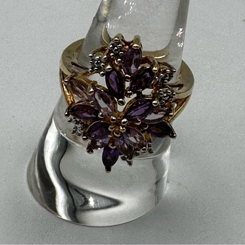 Amethyst Cocktail Statement Ring Size 7 Nwot - image 1